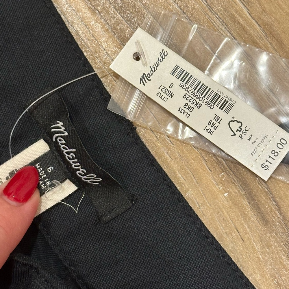 Madewell Harlow Wide Leg Pant True Black Linen Cotton Sz 6 NWT - Picture 5 of 16